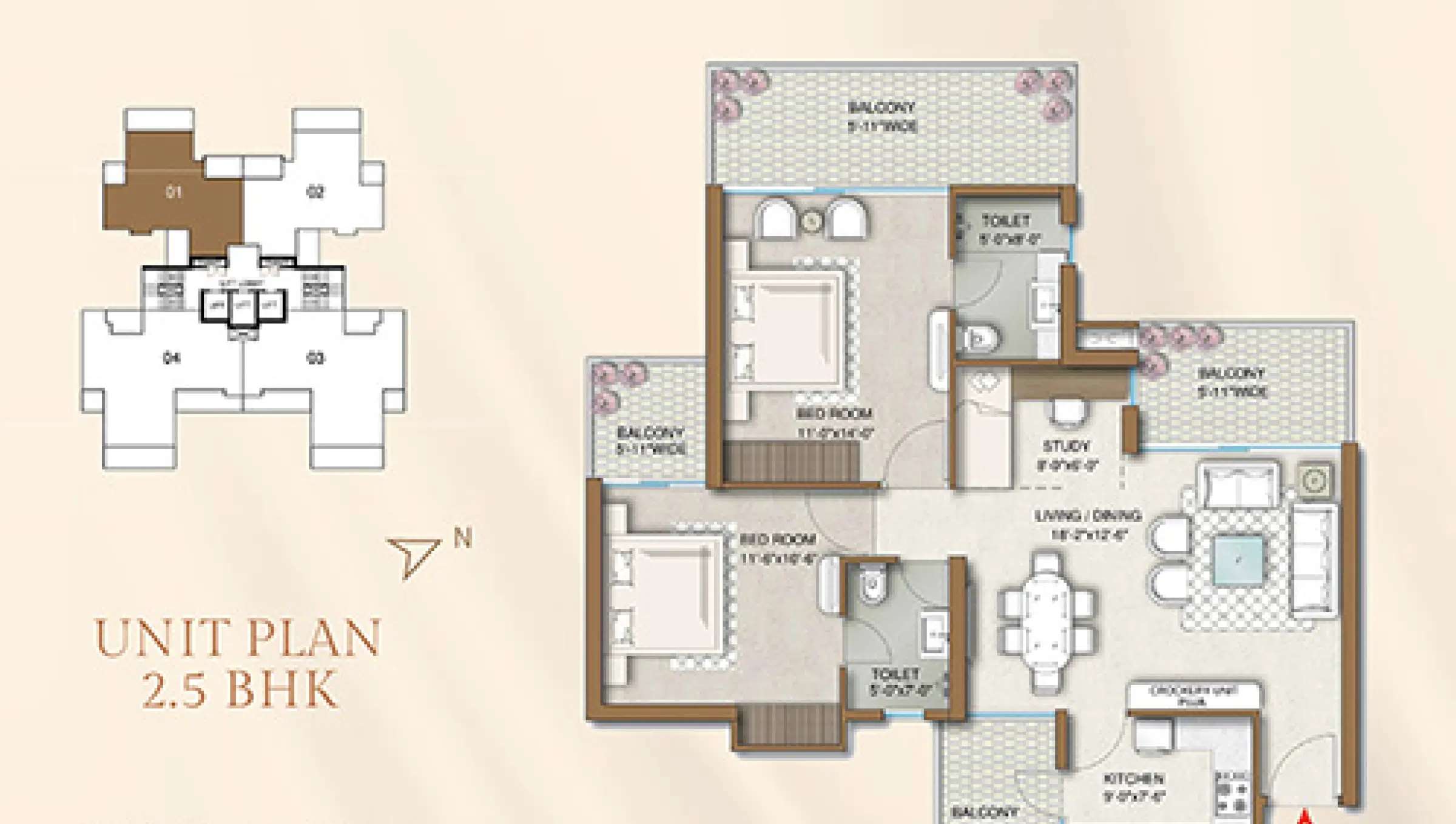 2.5 BHK Luxury Apartment at M3M Capital